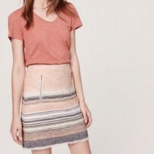 LOFT Tweed Fringe Skirt